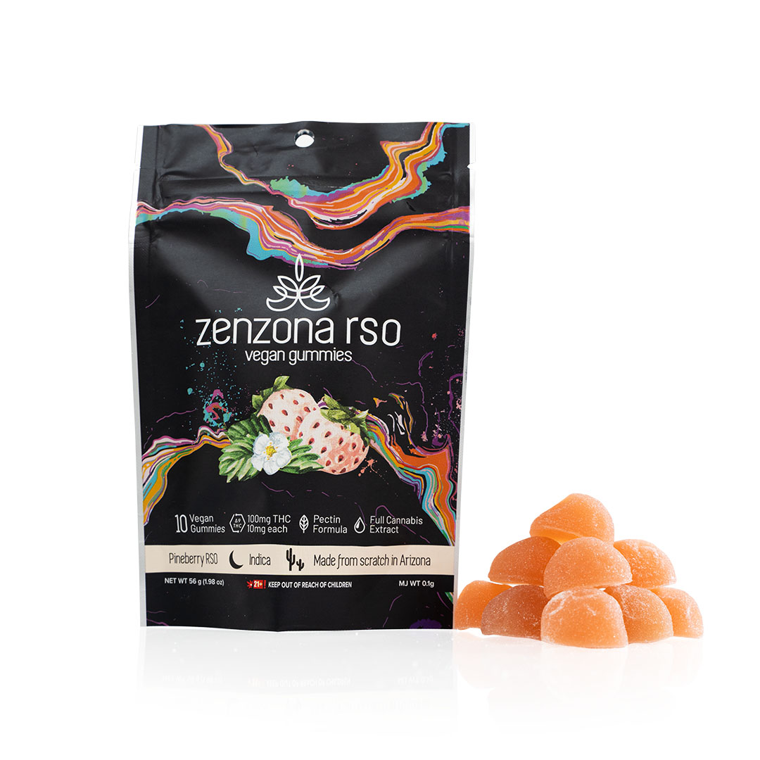 Photograph of product: zenzona Vegan Gummies Pineberry 100mg RSO - Oui'd