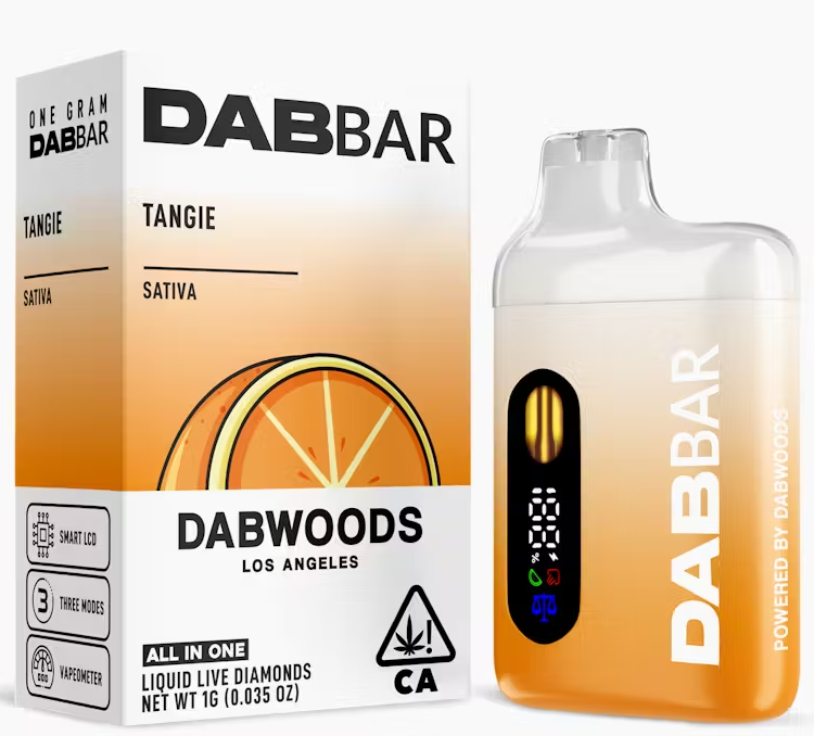 Photograph of product: Dabwoods Dab Bar Tangie Oui'd Liquid Diamond AIO 1g