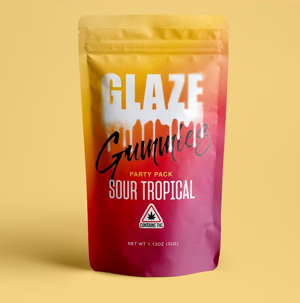 Photograph of product: GLZ | Sour Tropical Gummies | 100mg TH-oui