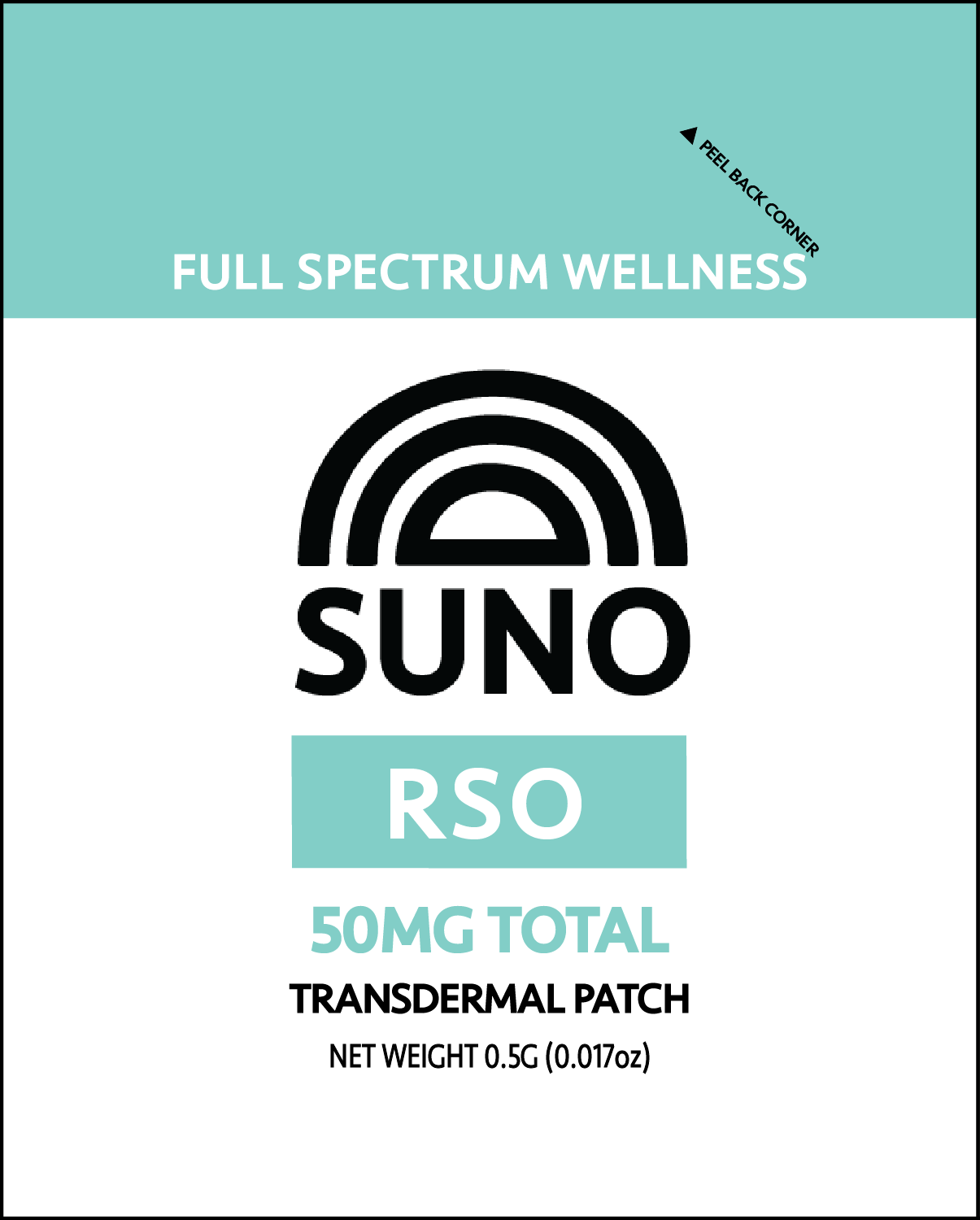 Photograph of product: SUNO Transdermal Patch 50mg Full Spectrum RSO