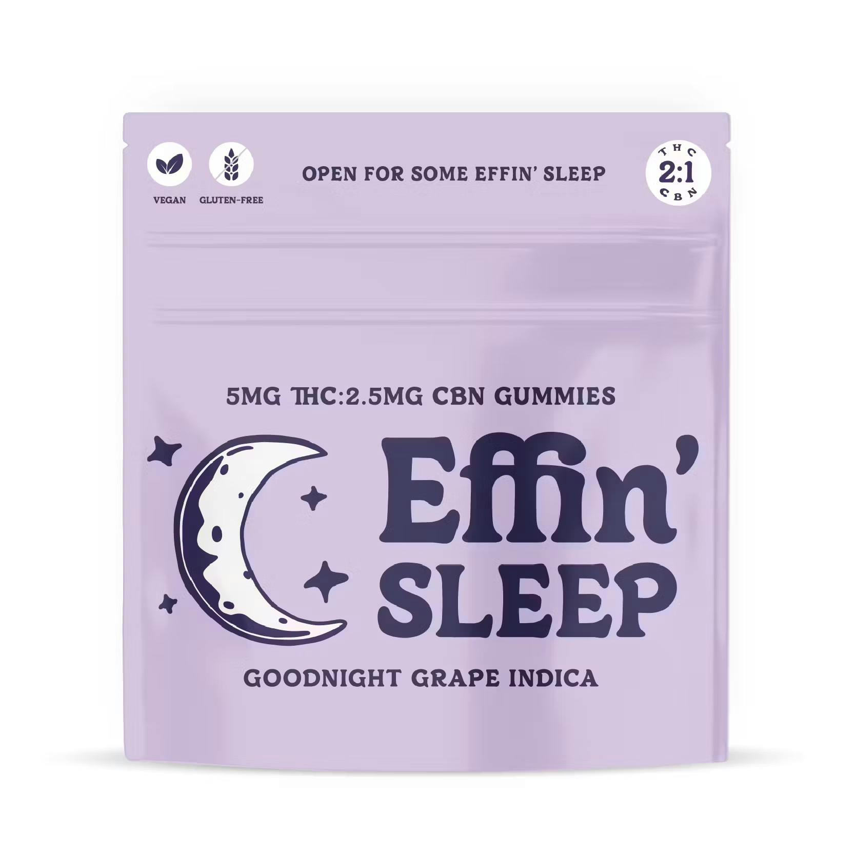 Photograph of product: Effin Sleep | Goodnight Grape | 2:1 TH-oui:CBN Gummies | 100mg