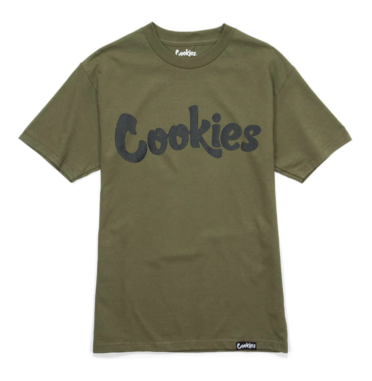 Photograph of product: Cookies: Original Tee | Olive with Black Print