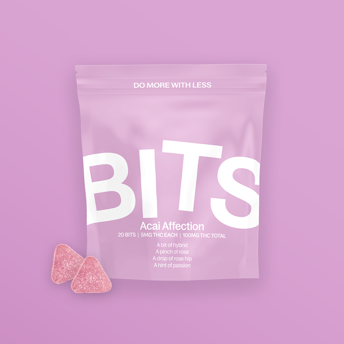 Photograph of product: Bits Gummies: Acai Affection - 10 Pieces/100mg