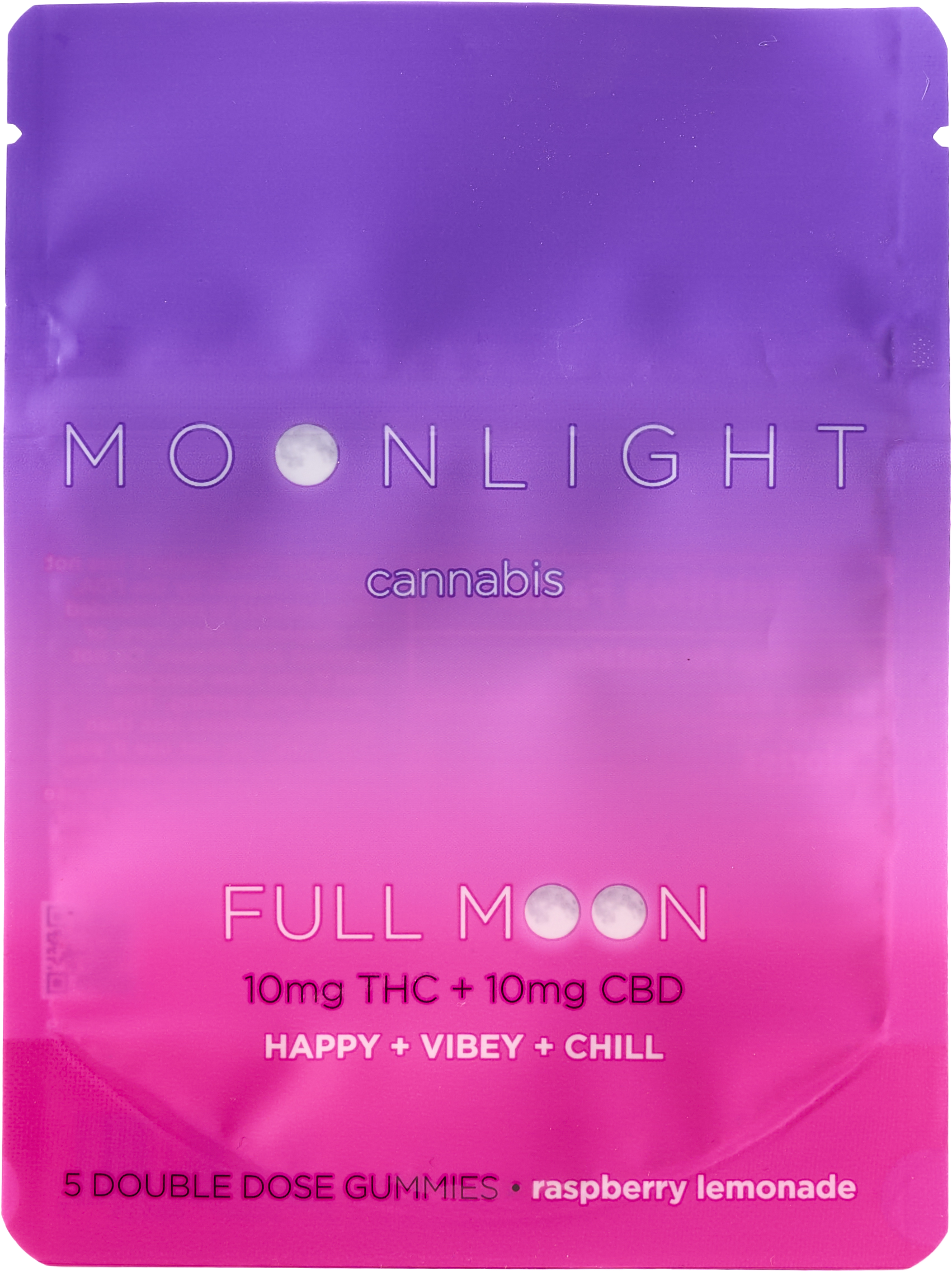 Photograph of product: Moonlight Full Moon TH-oui + CBD Gummies - Raspberry Lemonade