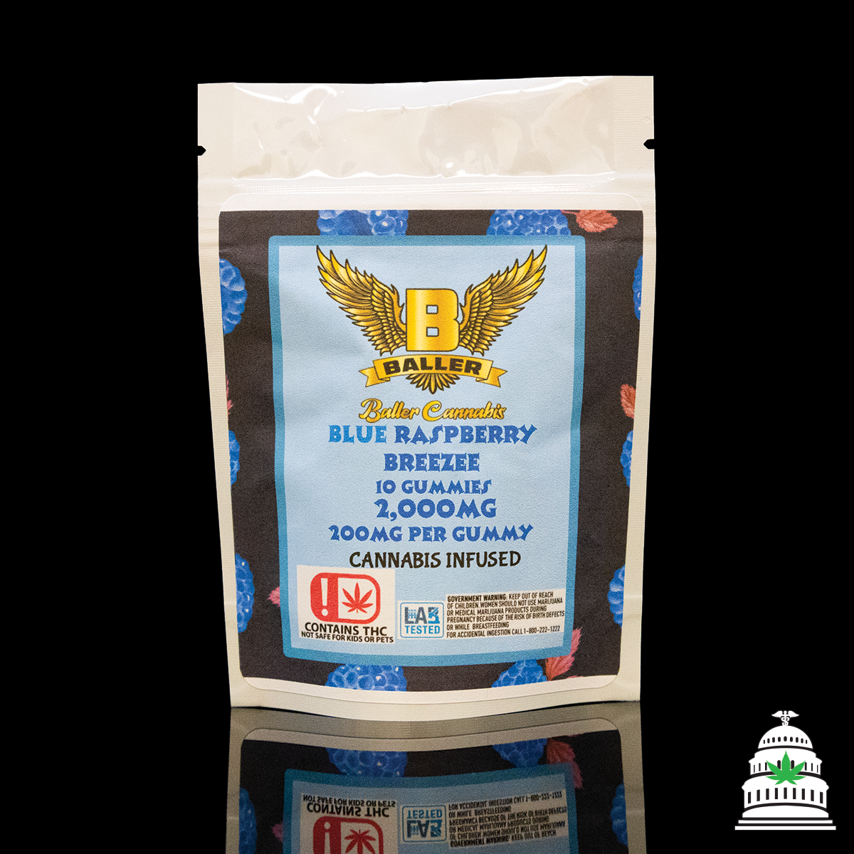 Photograph of Product: Blue Raspberry - 2000mg Baller Gummies