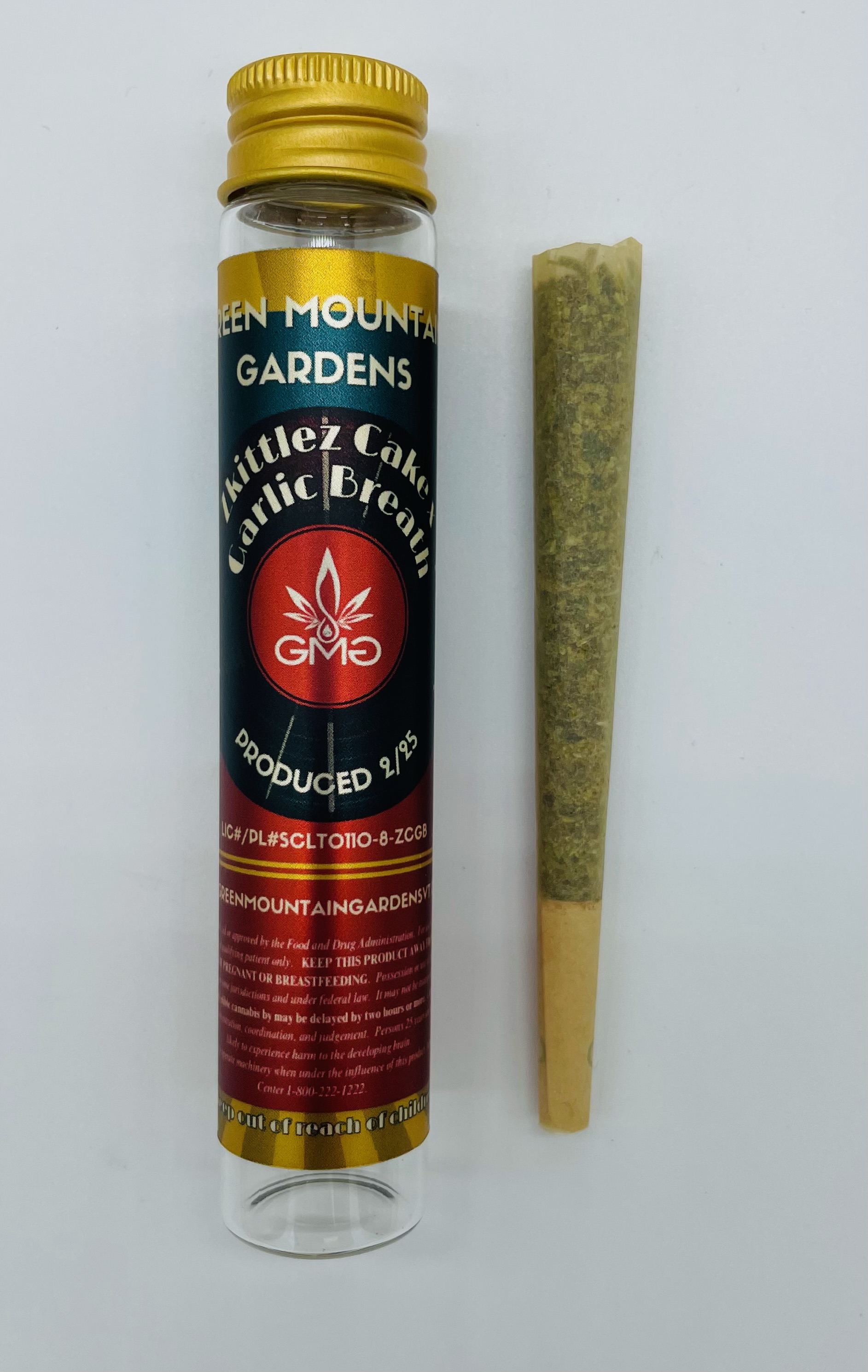 Photograph of product: Green Mountain Gardens | Zkittles Cake X Garlic Breath | Pre-Roll | 1g | 22.26% TH-oui