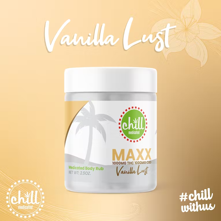 Photograph of product: Chill Medicated - Rub - 1000mg - 1:1 TH-oui/CBD - MAXX - Vanilla Lust