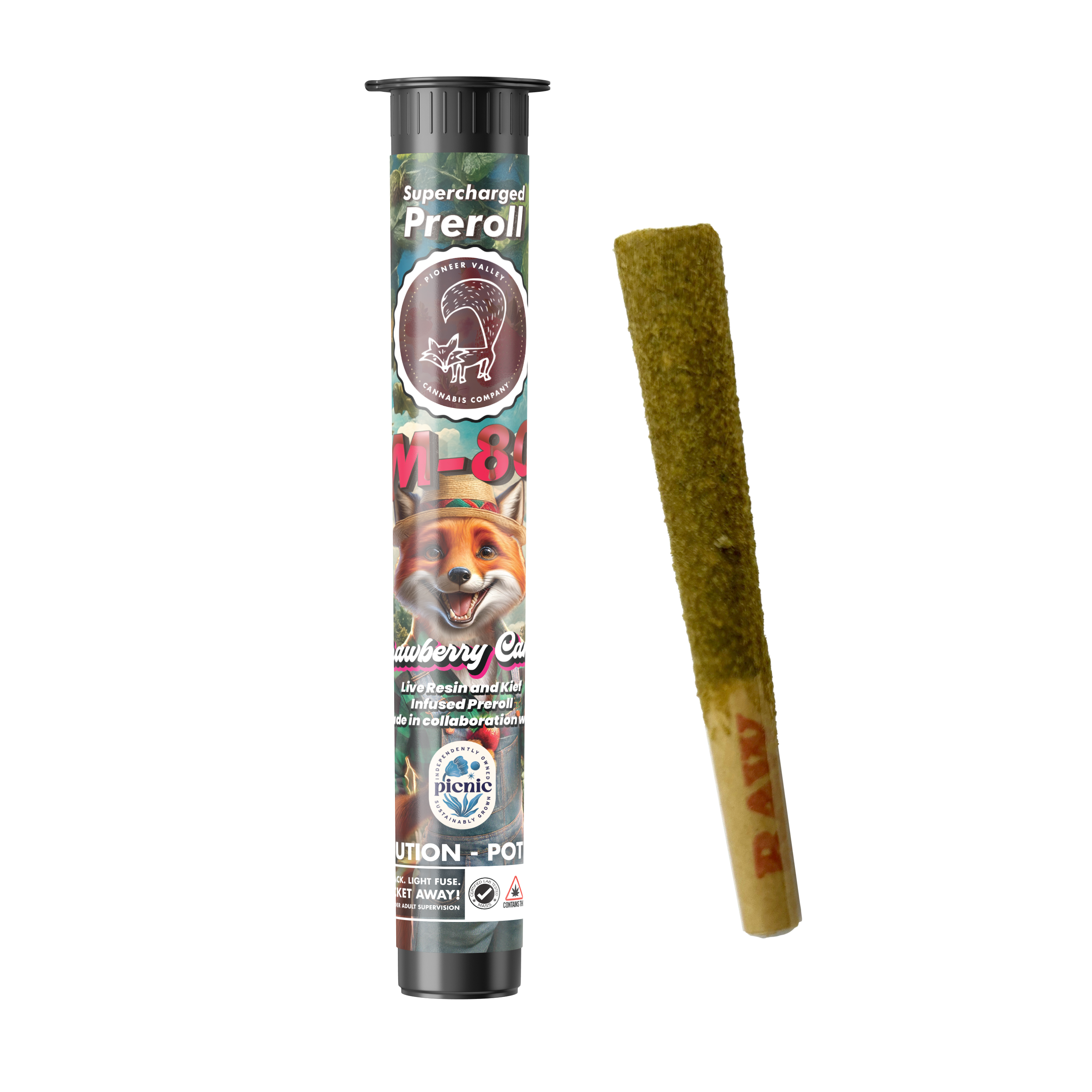 Photograph of product: Strawberry Candy Infused Pre-Roll | 1g - M-80