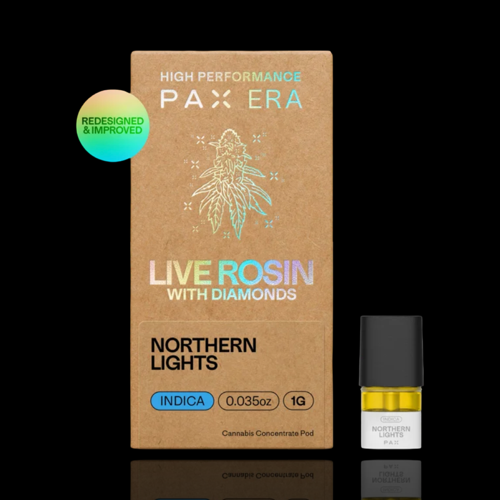 Photograph of product: Northern Lights Live Rosin with Natural Diamonds PAX Pod