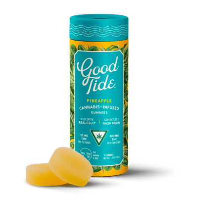 Photograph of product: Good Tide - Rosin Gummies - Pineapple - 10ct (100mg)
