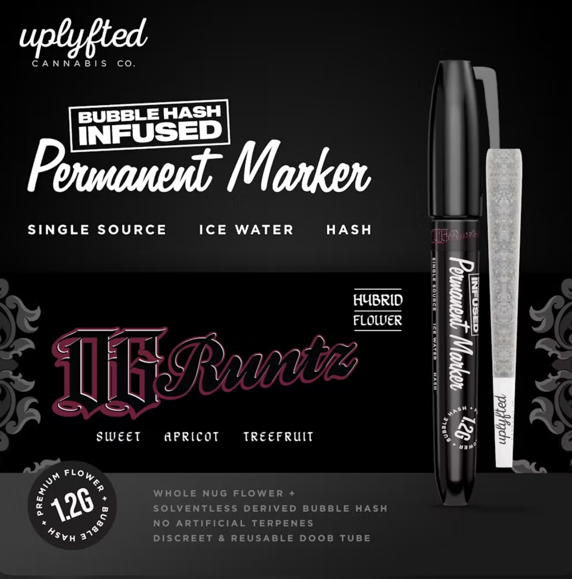Photograph of product: AU Uplyfted: Permanent Marker x OG Runtz Infused Preroll 1.2G