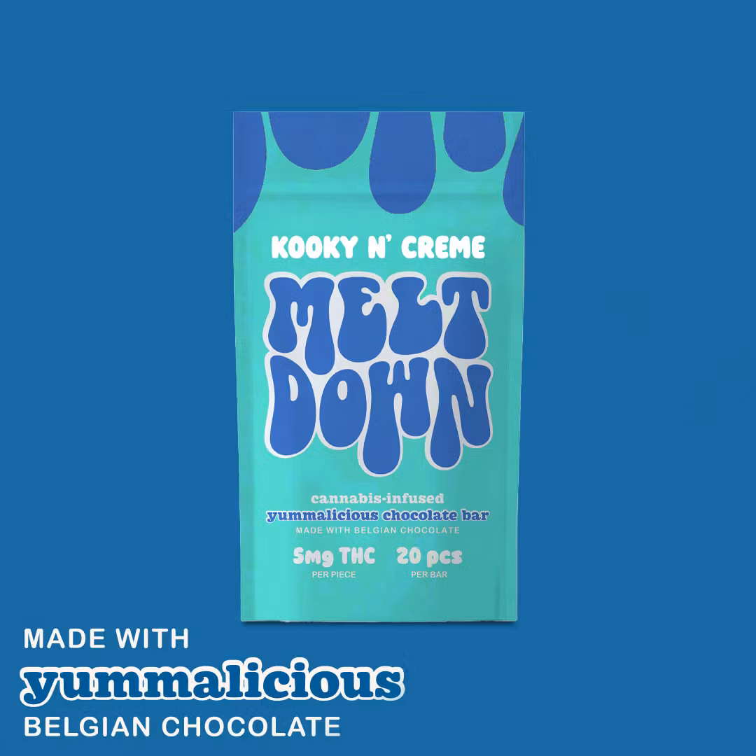 Photograph of product: Kooky ' N Creme | 100mg | Chocolate Bar | Meltdown
