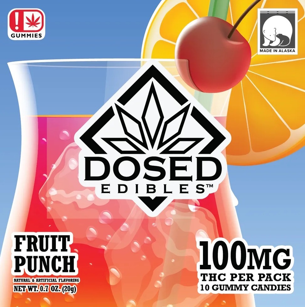 Photograph of product: Fruit Punch (100mg) Hybrid Gummies 10pk by Dosed Edibles