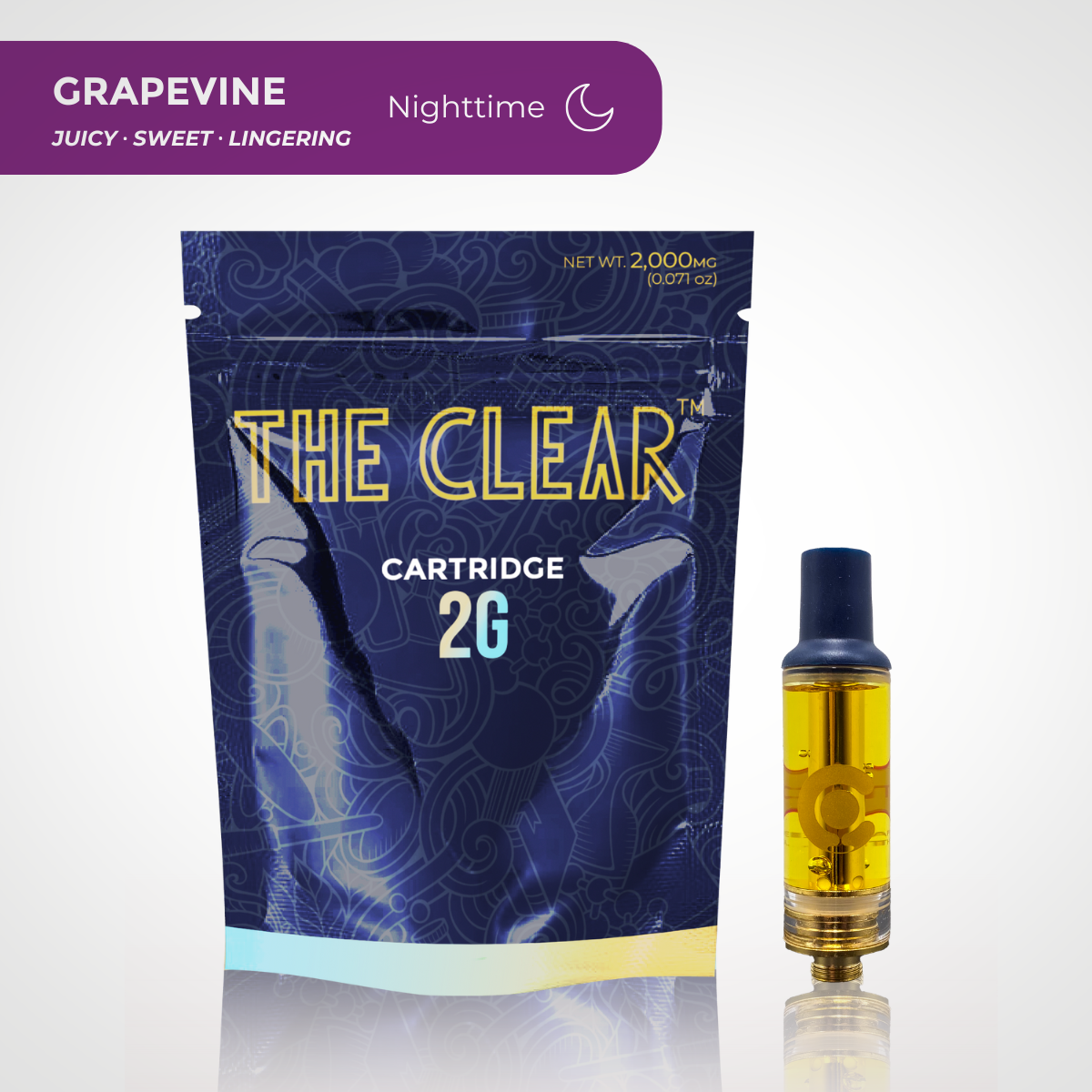 Photograph of product: The Clear - Grapevine 2g Vape Cart