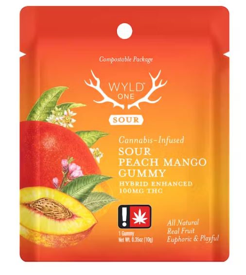 Photograph of product: Sour Peach Mango Gummy | Single Dose 100mg