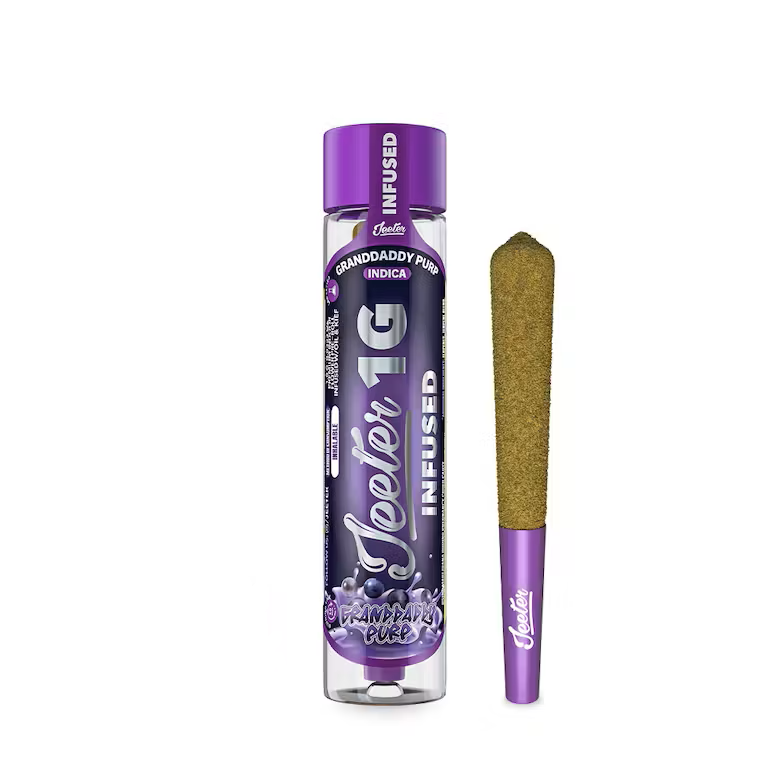 Photograph of product: Jeeter | Granddaddy Purp Infused Pre-Roll | 1g