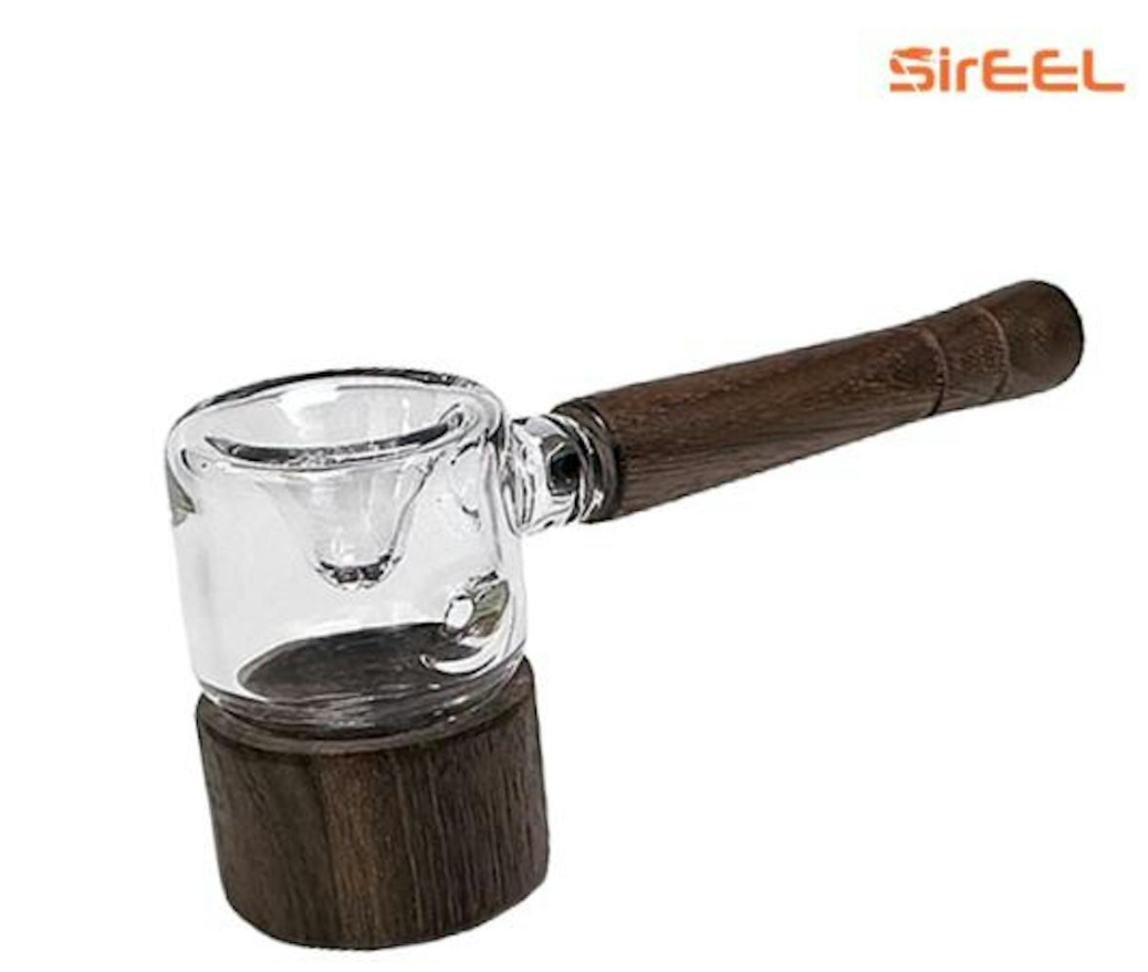 Photograph of product: SirEEL - 5" Wood Handled Glass Pipe