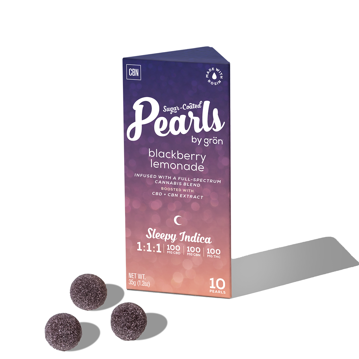 Photograph of Product: Grn 1:1:1 Blackberry Lemonade Pearls - Sleepy Indica - CBD/CBN/THC