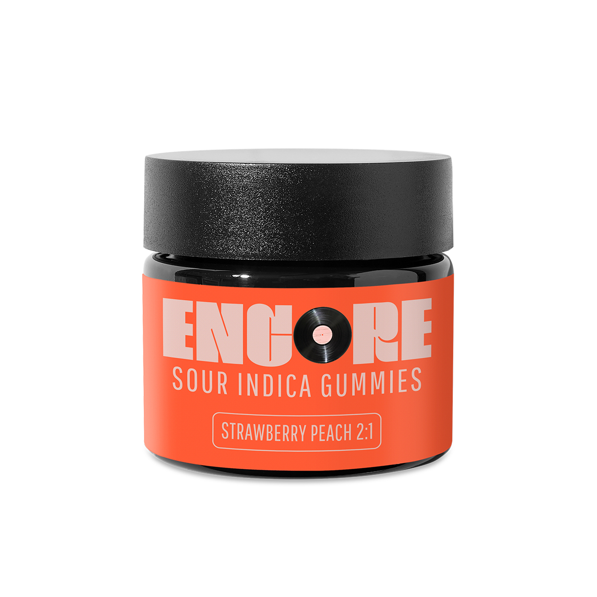 Photograph of product: Sour Strawberry Peach 2:1 CBD:TH-oui Gummies (100mg)