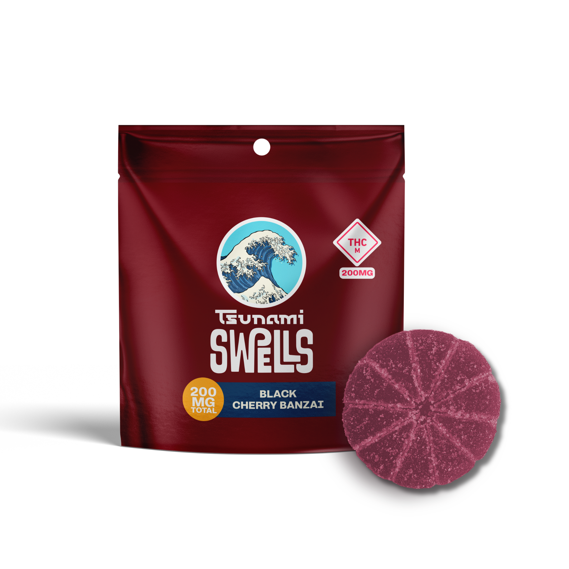 Photograph of product: TSUNAMI SWELLS GUMMY BLACK CHERRY BANZAI (H) 200MG