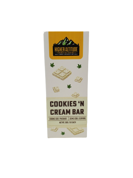 Photograph of product: CBD Cookies 'N Cream Bar / 200MG CBD