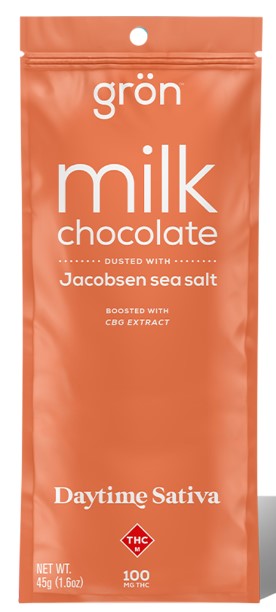 Photograph of product: GRON 100MG 3:1 DAYTIME MILK CHOCOLATE BAR