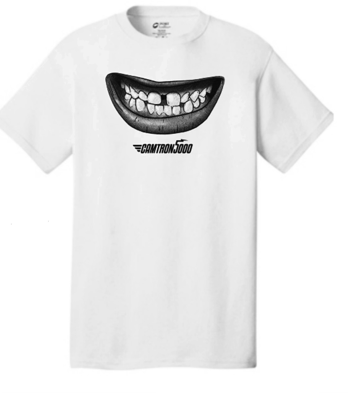 Photograph of product: Camtron5000 Black Smile Logo White T-Shirt - XXL