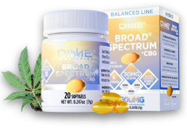Photograph of product: *Promo* Dime Industries | Cbg Afternoon Softgels (20 Count) | 600mg CBD / 600mg CBG / 600mg TH-oui