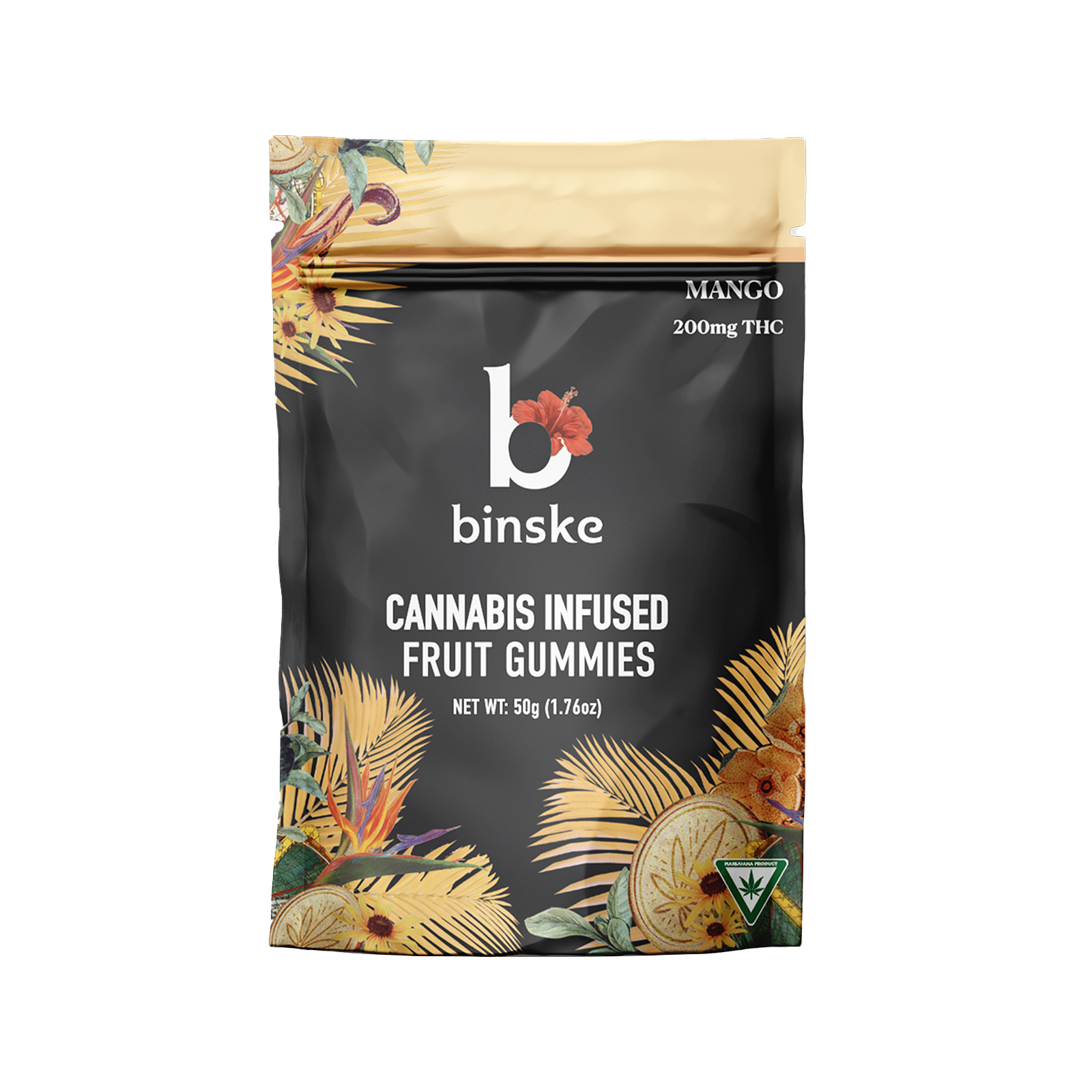 Photograph of product: Binske | Gummies | Mango | 200mg (10-pack)