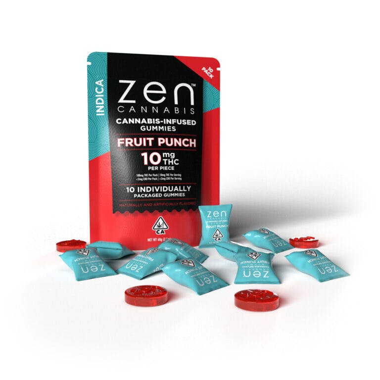 Photograph of product: Zen - Fruit Punch Oui'd Gummies 100mg [ALL TAXES INCLUDED]