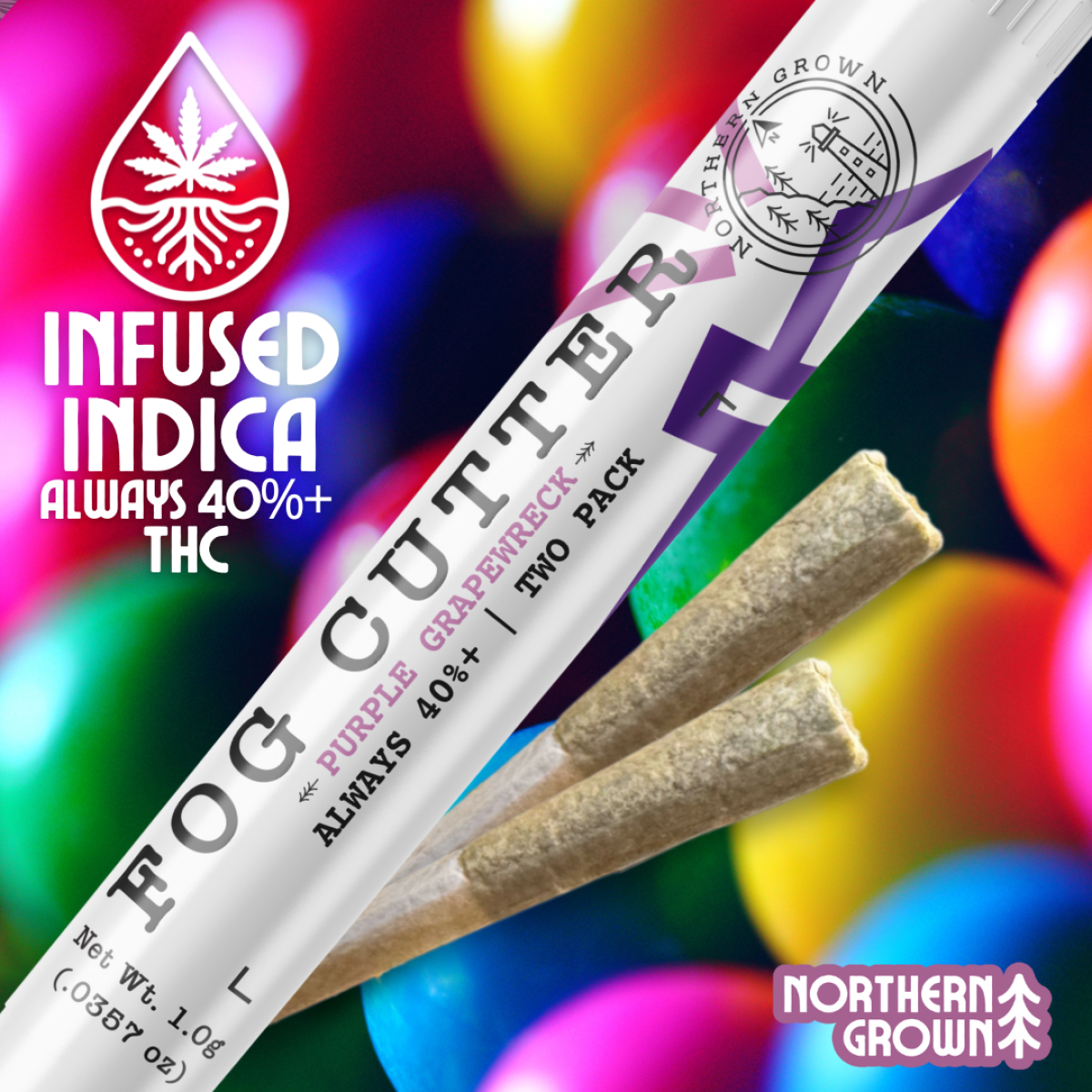 Photograph of Product: Purple Grape Wreck 0.5g Pre-roll 2pk | 1g