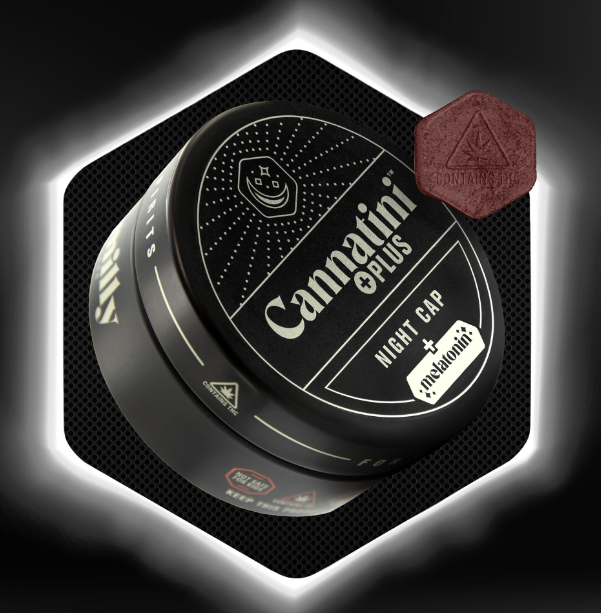 Photograph of product: Blackberry Martini 2:1:1:1 (TH-oui:CBN:CBD:MEL) | 100mg/20pc