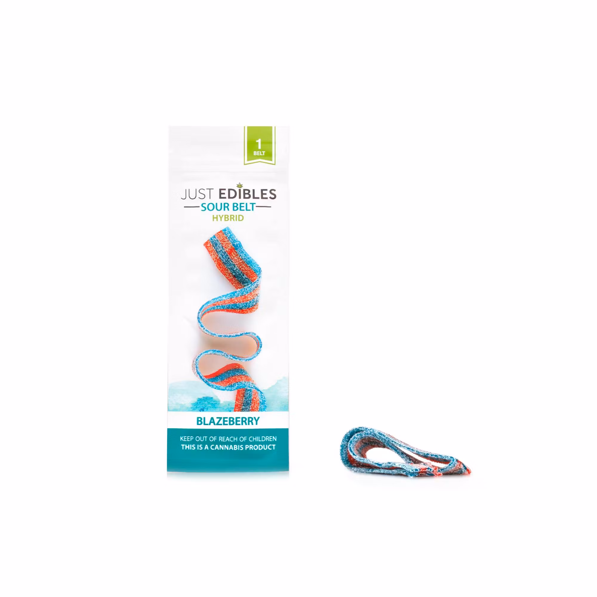 Photograph of product: Just Edibles - Gummies Belts - Blazeberry 10pk (H) (100mg)