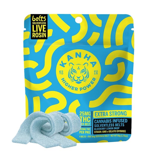 Photograph of product: Blueberry Lemon Drop Rosin Nano Belt 100mg. - Belts Higher Power