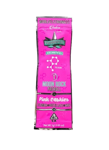 Photograph of product: Pink Cookies Moonrock Preroll [I] Infused   Presidential
