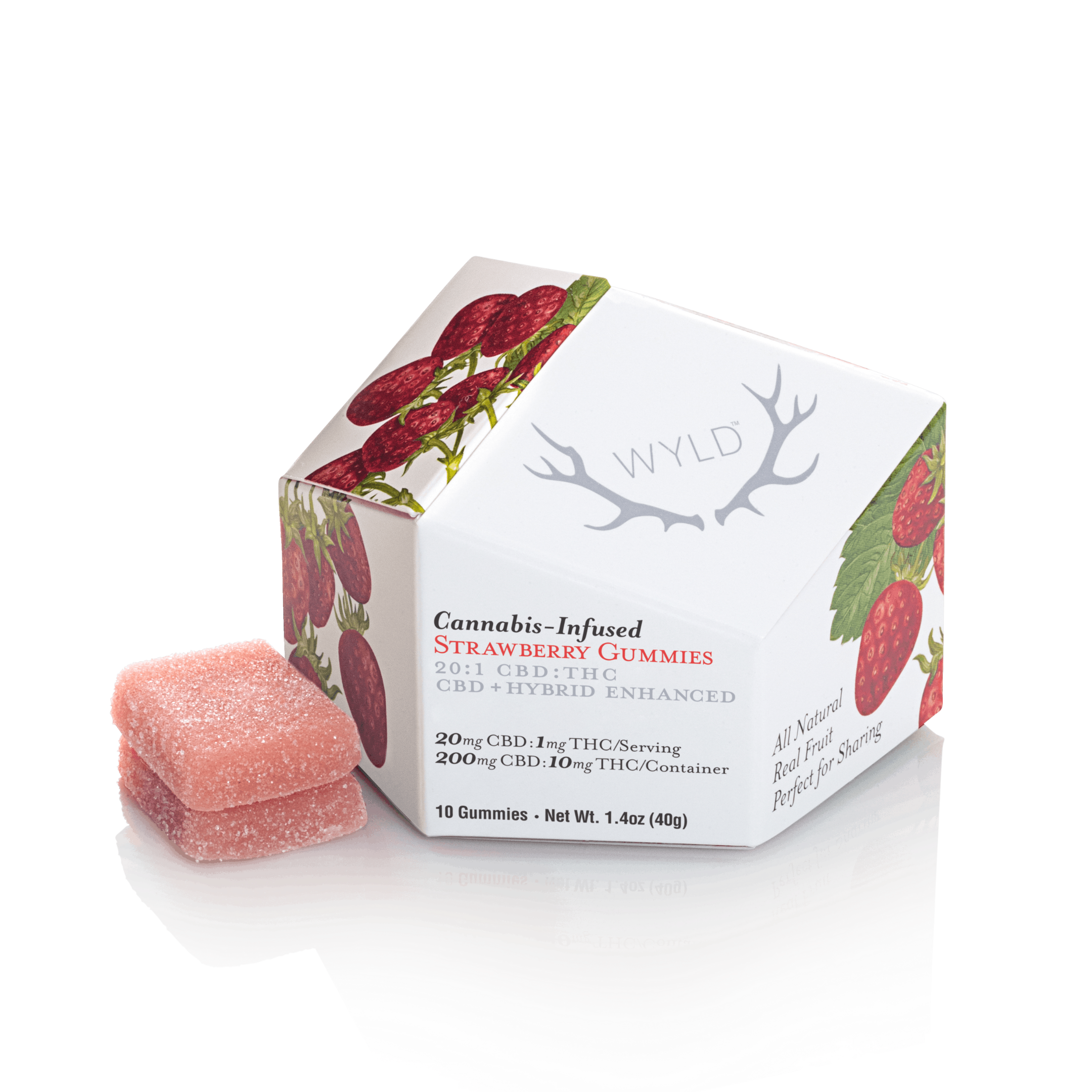 Photograph of product: 20:1 CBD:TH-oui Strawberry Hybrid | Gummies | 100mg