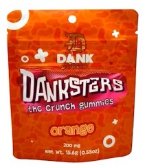 Photograph of product: Dank Extracts - Orange Crunch - 200mg Gummies (4x50mg)