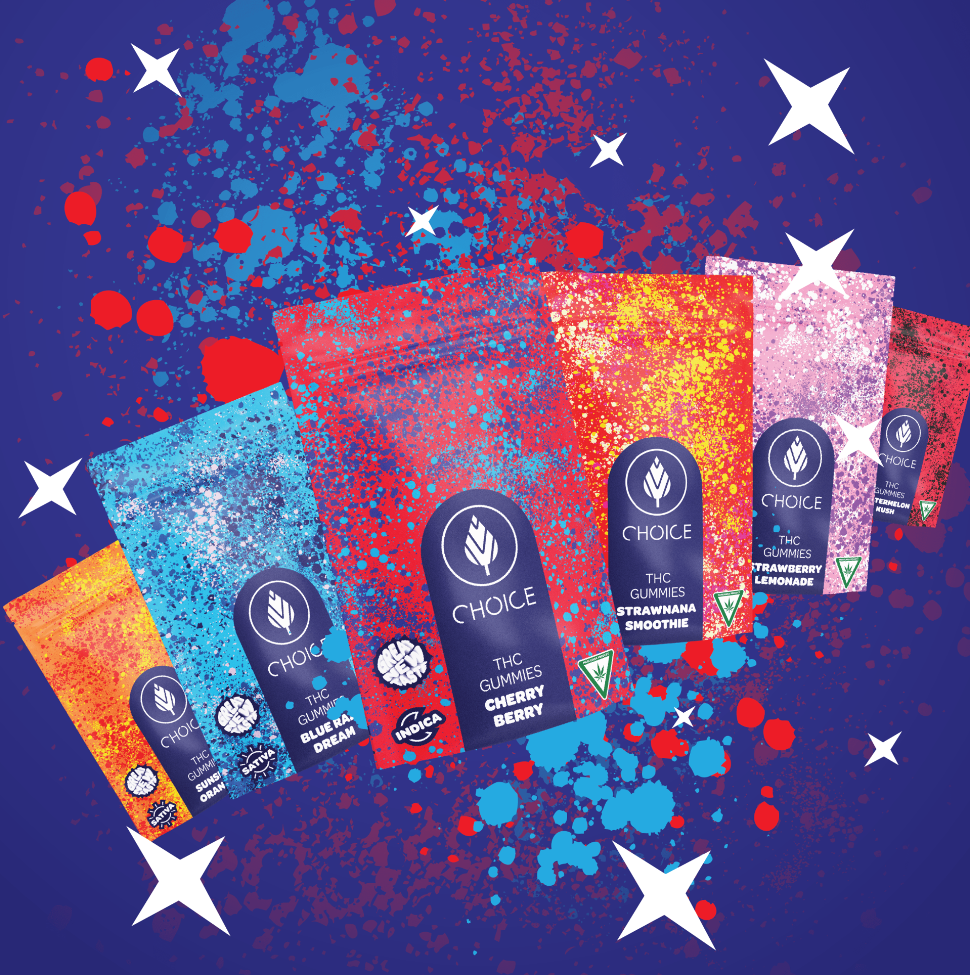 Photograph of product: 100mg : Blue Razz Dream chew : Oui'd