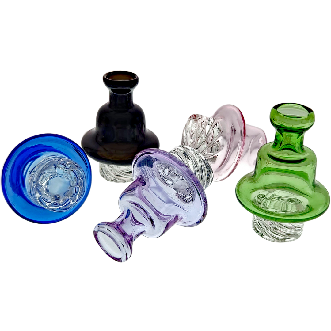 Photograph of product: Glass - ($5) 2 Clear Spinner w/ Color Top Carb Cap
