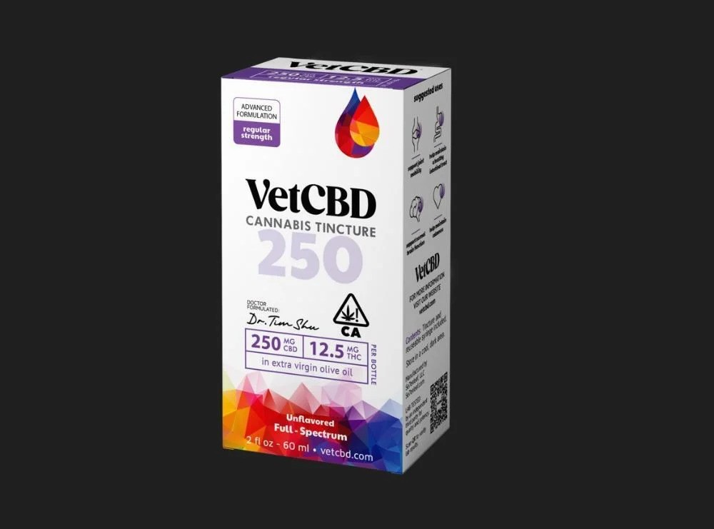 Photograph of product: Vet CBD - Red Label Extra Strength CBD/TH-oui - ES Tincture - 60ml - 250mg CBD/25mg TH-oui