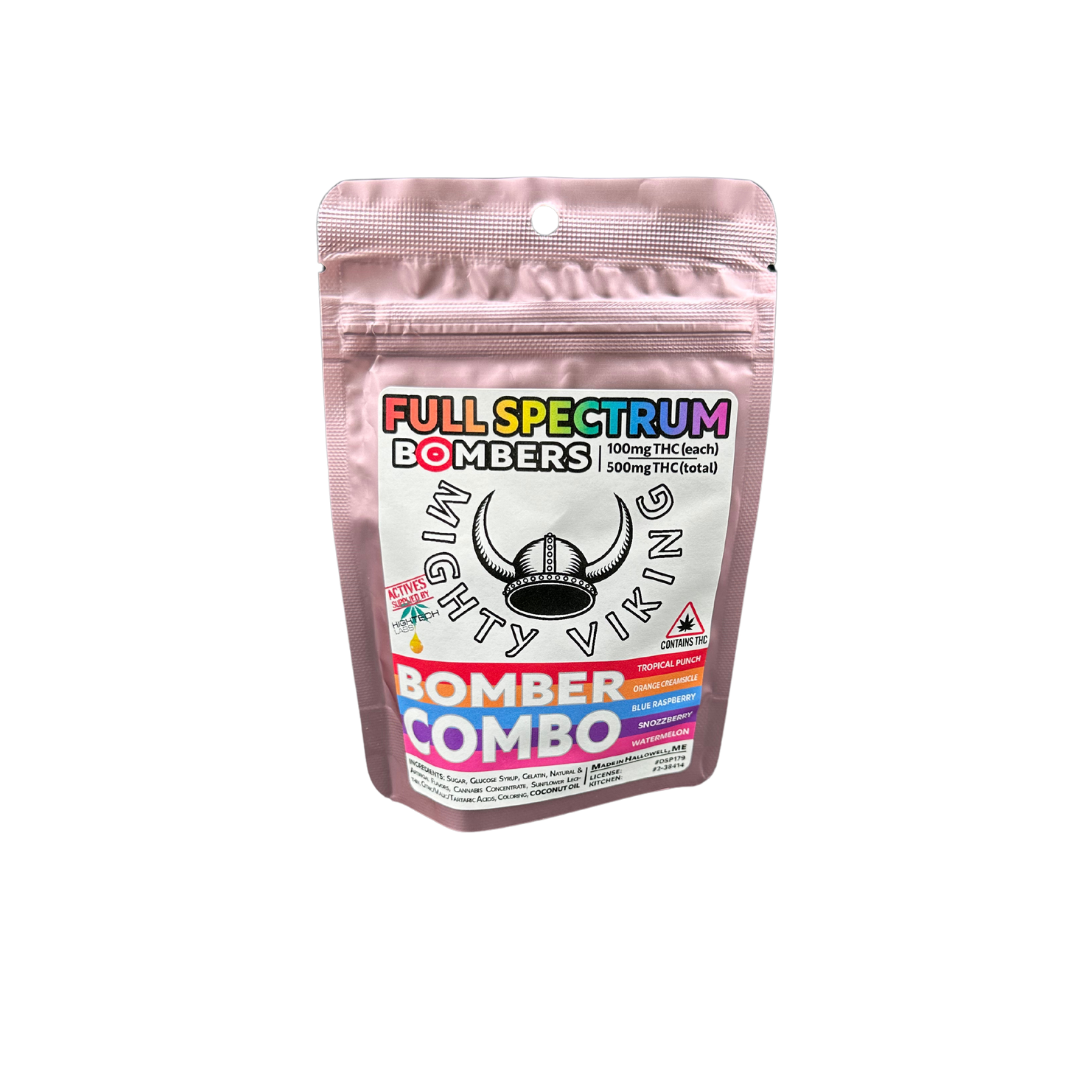 Photograph of product: 100mg HYBRID Bomber Gummies - Flavor Combo