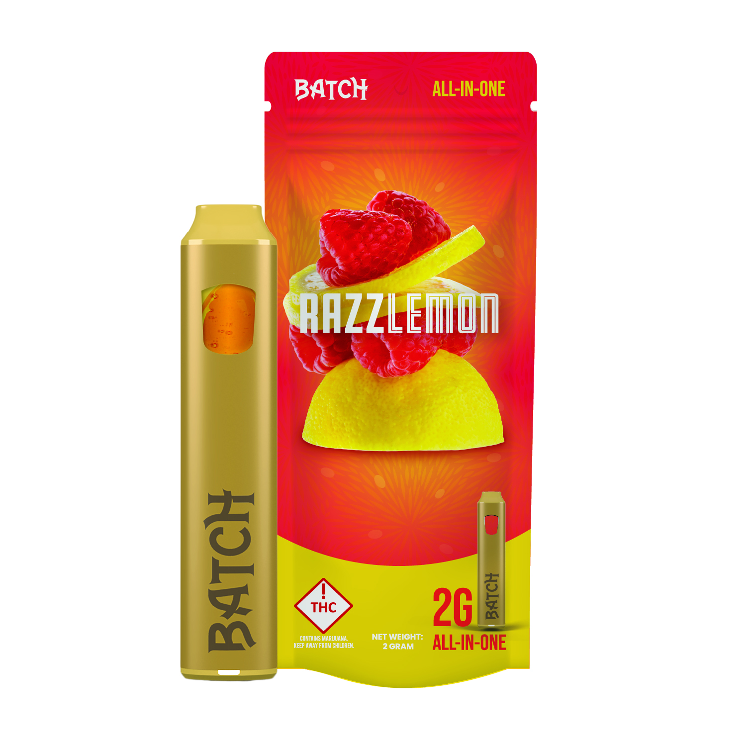 Photograph of Product: Batch | AIO | Flavors Razzlemon | 2 g