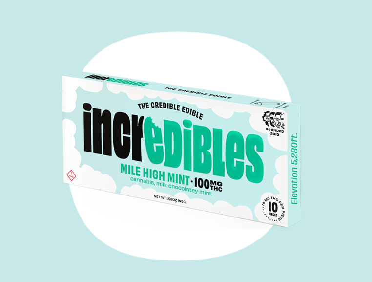 Photograph of product: Incredibles | Mile High Mint | Milk Chocolatey Mint | 100mg | 10pcs
