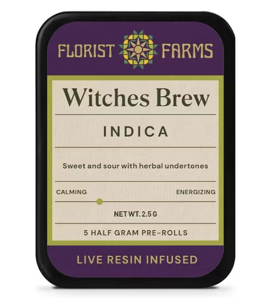 Photograph of product: Florist Farms | Witches Brew | 5-Pack Infused Prerolls