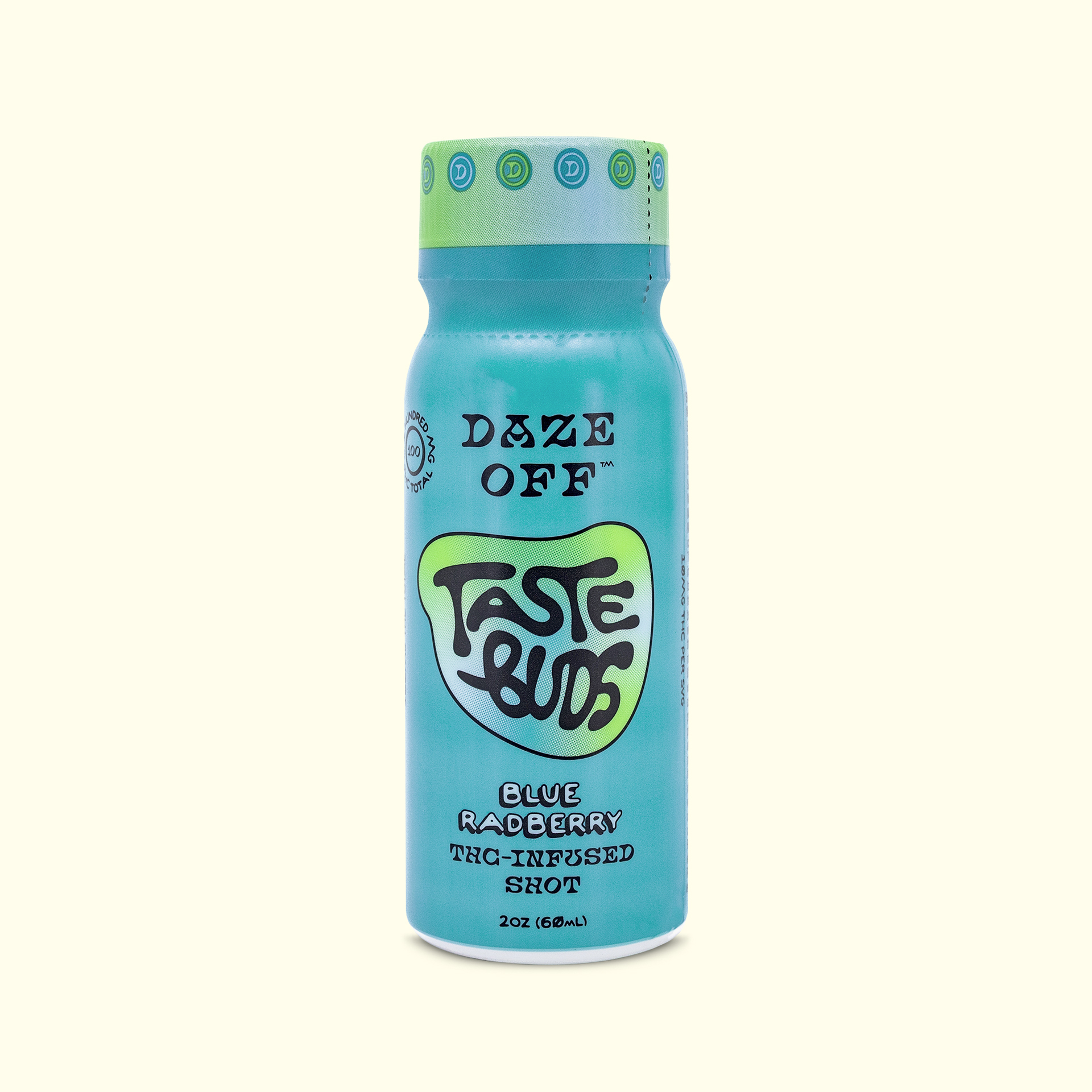 Photograph of product: Blue Radberry | 100mg | 2oz Shot | Taste Buds