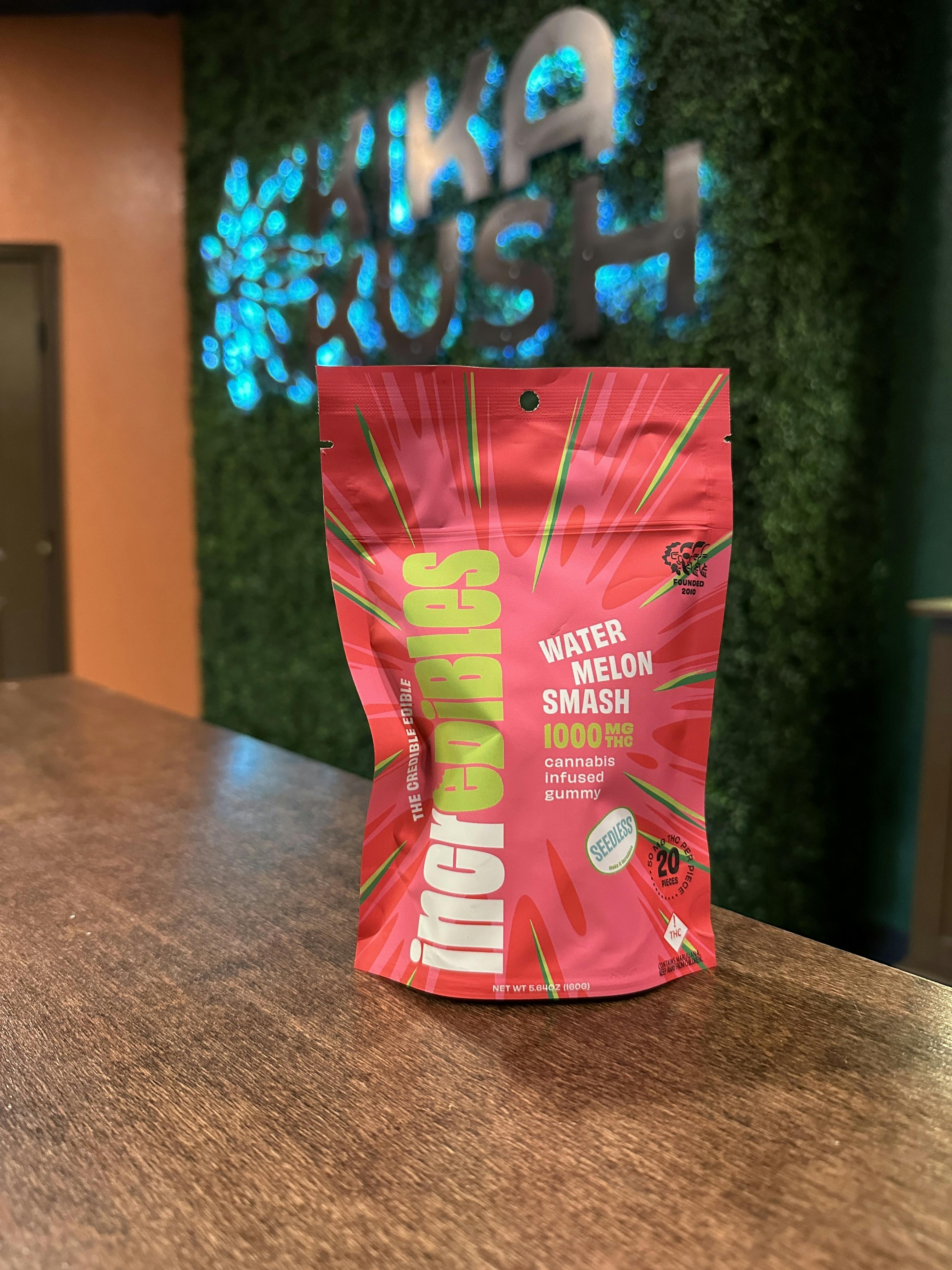 Photograph of product: Incredibles - Gummies - Watermelon Smash - 1000mg