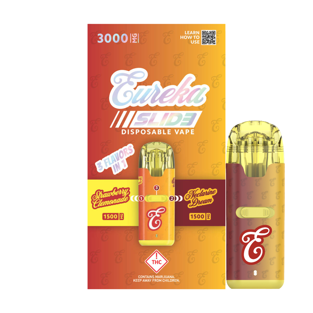 Photograph of product: Eureka | Strawberry Clemonade/ Nectarine | Slide 3-in-1 Vape 3G