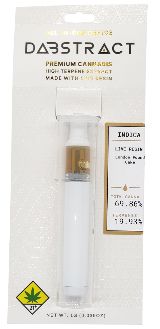 Photograph of product: Dabstract VAPE London Pound Cake Disp 1g