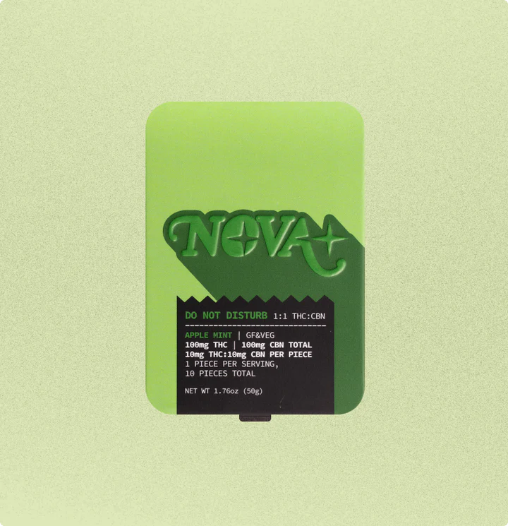 Photograph of product: Nova | Do Not Disturb 1:1 | Apple Mint | 10pk Gummy | 100mg