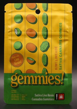 Photograph of product: Gemmies | Kiwi Limeade | Single Cluster Gummy 100mg